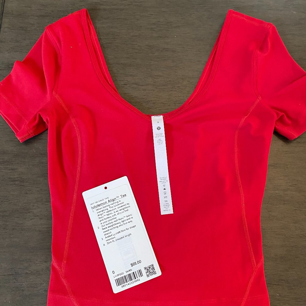 LULULEMON ALIGN™ T-SHIRT Dark Red Size: 0